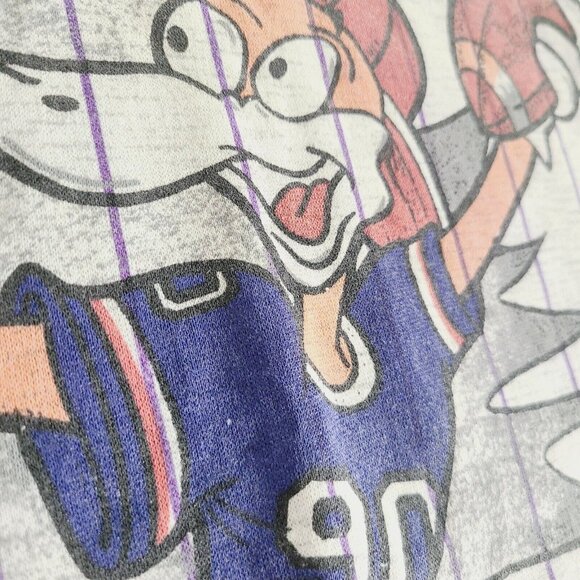 Vintage Quarter Back 3/4 Sleeve Stop Action Sports Wear Hooded Shirt - Picture 12 of 16